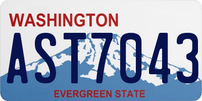 WA license plate AST7043