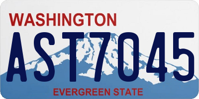 WA license plate AST7045