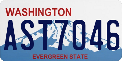 WA license plate AST7046