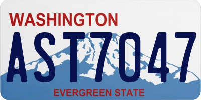WA license plate AST7047