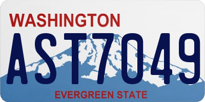 WA license plate AST7049