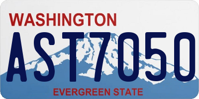 WA license plate AST7050