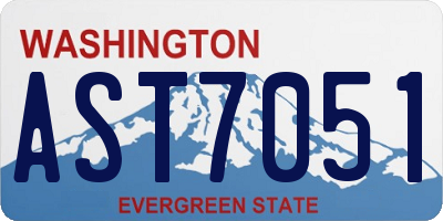 WA license plate AST7051