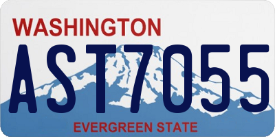 WA license plate AST7055