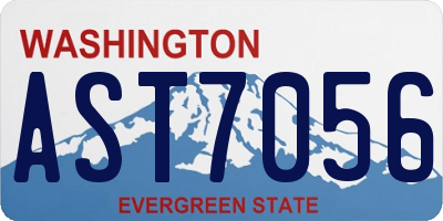 WA license plate AST7056