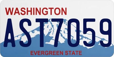 WA license plate AST7059