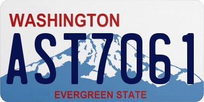 WA license plate AST7061