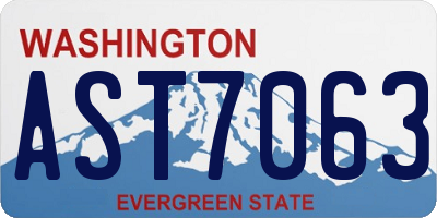 WA license plate AST7063