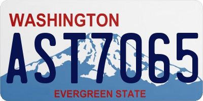 WA license plate AST7065