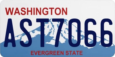 WA license plate AST7066