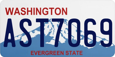 WA license plate AST7069