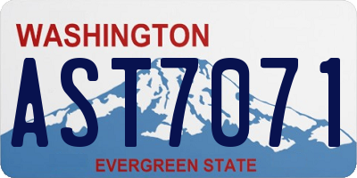 WA license plate AST7071