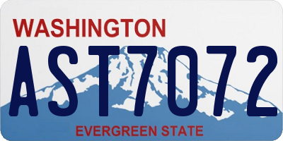 WA license plate AST7072