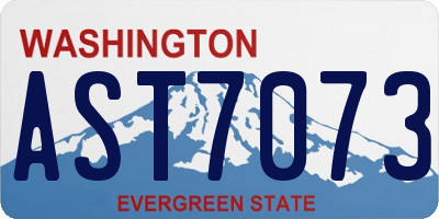 WA license plate AST7073