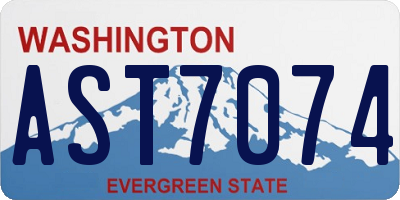 WA license plate AST7074