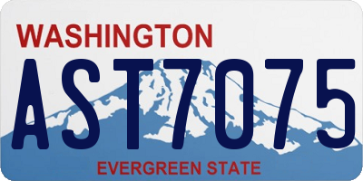 WA license plate AST7075