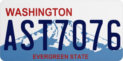 WA license plate AST7076