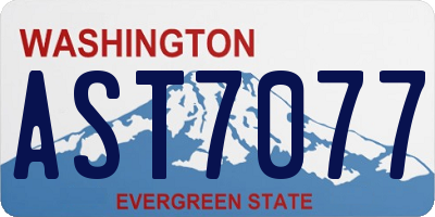 WA license plate AST7077
