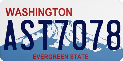 WA license plate AST7078