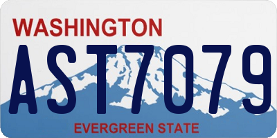 WA license plate AST7079