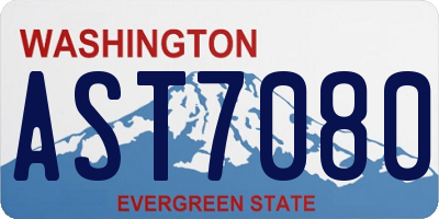WA license plate AST7080