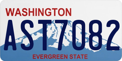 WA license plate AST7082