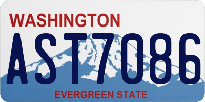 WA license plate AST7086