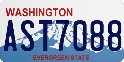 WA license plate AST7088