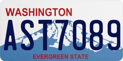 WA license plate AST7089