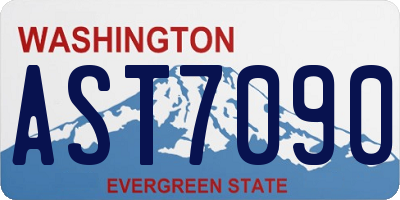 WA license plate AST7090