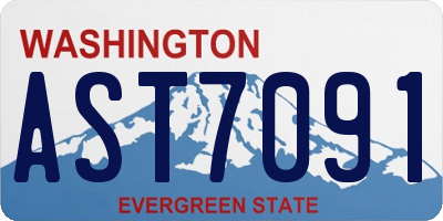 WA license plate AST7091