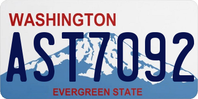 WA license plate AST7092