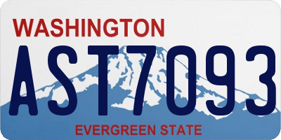 WA license plate AST7093