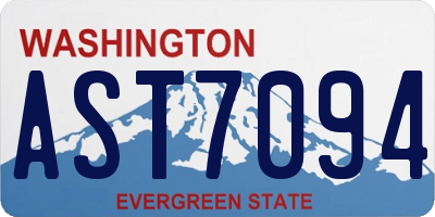 WA license plate AST7094
