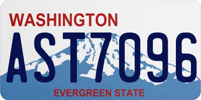 WA license plate AST7096