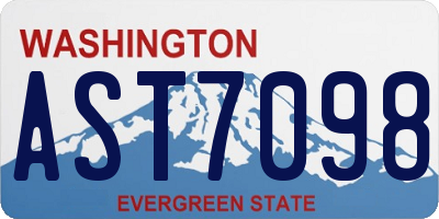 WA license plate AST7098
