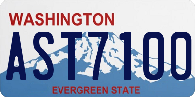 WA license plate AST7100