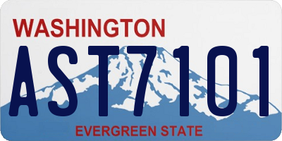WA license plate AST7101
