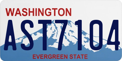 WA license plate AST7104