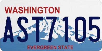 WA license plate AST7105