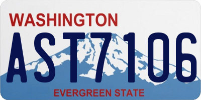 WA license plate AST7106