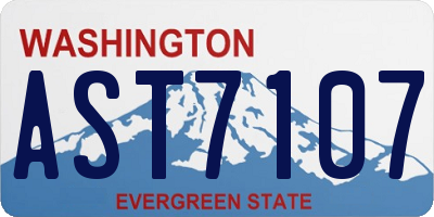 WA license plate AST7107
