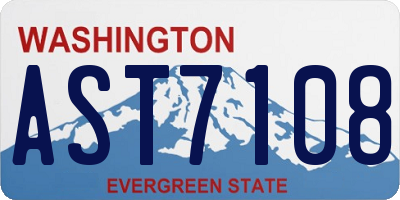 WA license plate AST7108