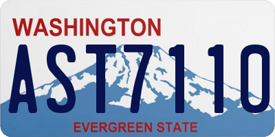WA license plate AST7110