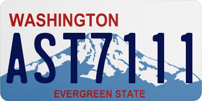 WA license plate AST7111