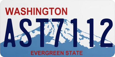 WA license plate AST7112