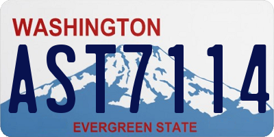 WA license plate AST7114