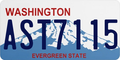 WA license plate AST7115