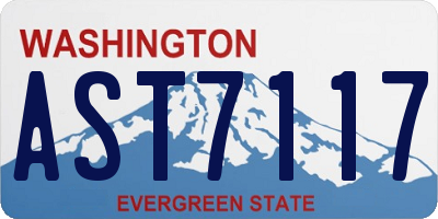 WA license plate AST7117