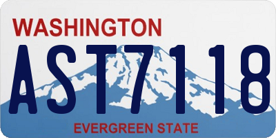 WA license plate AST7118